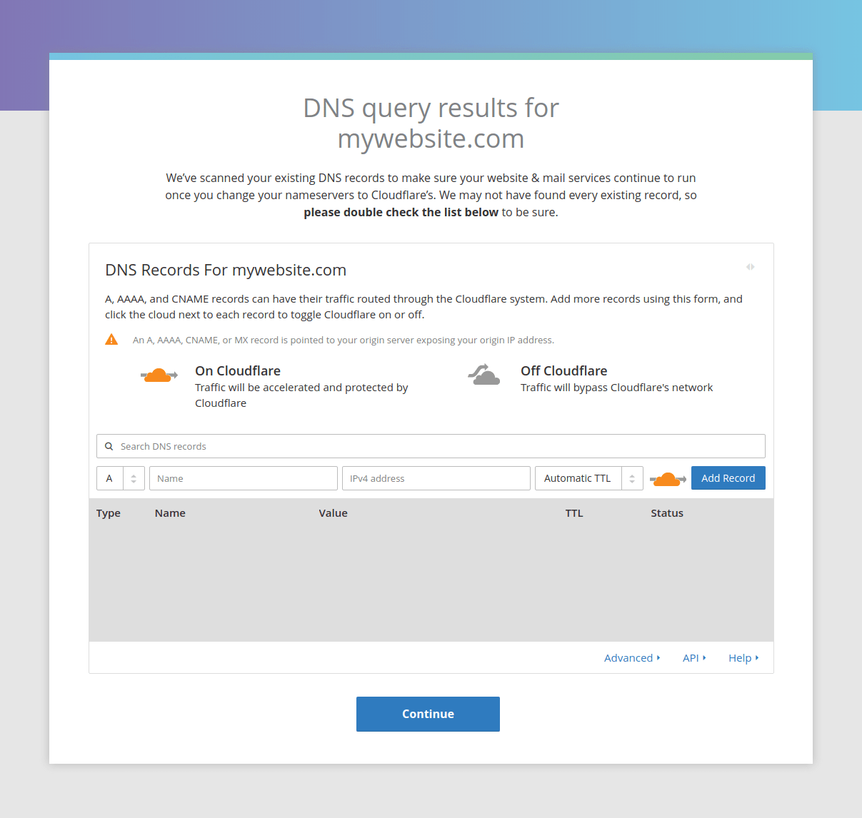 результат DNS запроса